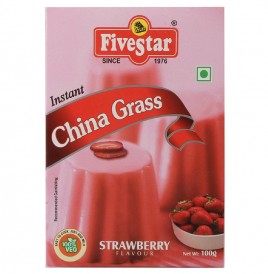 Five Star Instant China Grass, Strawberry Flavour  Box  100 grams